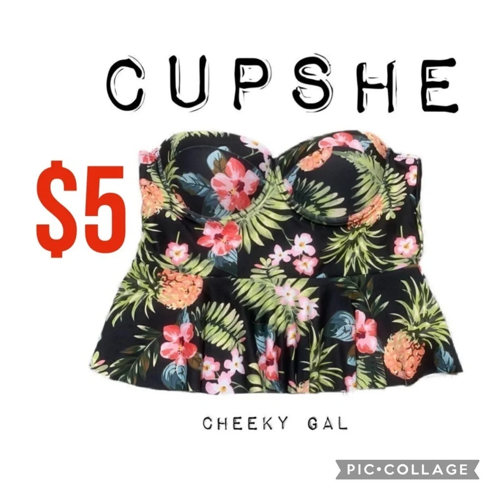$5 item/ NWT CUPSHE strapless floral built in push-up